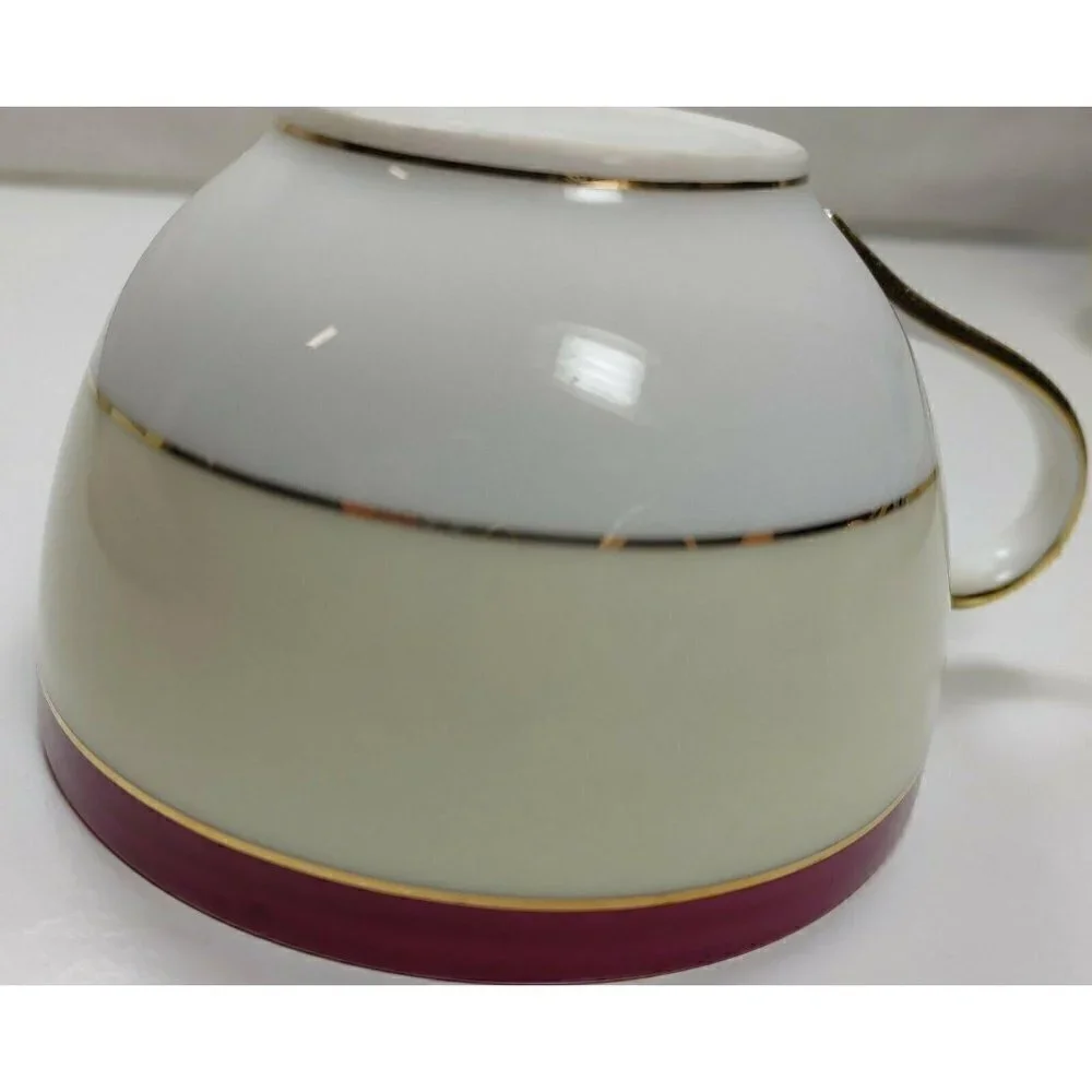 Vintage 1930's Victoria Czechoslovakia Bone China Tea Cup Coffee Cup Handle Gold